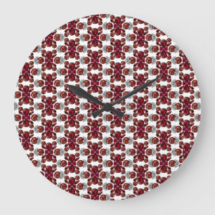 Relógio Grande Ruby & Diamond Gemstone Art Red