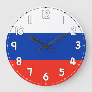 Relógio Grande Russia Flag Wall Clock – Russia Decor