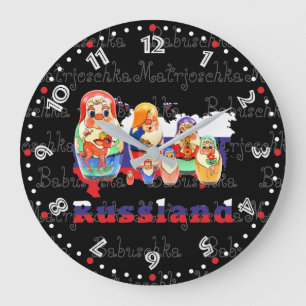 Relógio Grande Rússia - Russia Babuschka Matrjoschka Wanduhr -