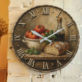 Relógio Grande Rustic Artisan Bread & Heirloom Tomatoes Farmhouse