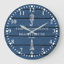 Rustic Blue Wood Sea Lighthouse Beach House