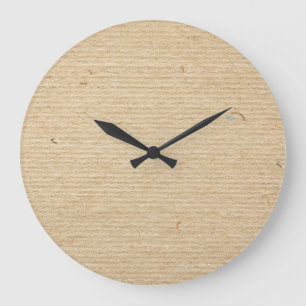Relógio Grande Rustic Kraft Paper: Fundo Texturizado.