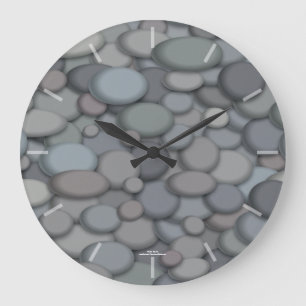 Relógio Grande Rustic River Rock Clock