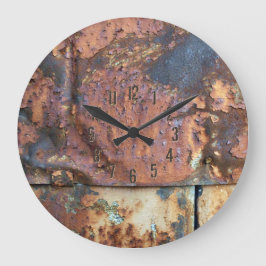 Relógio Grande Rusty Metal Side Antigo Edifício Industrial