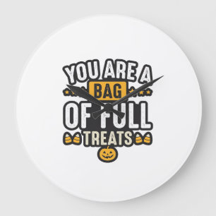 Relógio Grande Saco de guloseimas de Halloween Design Vetorial Vi