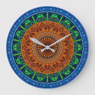 Relógio Grande Sacred Geometry Mandala Clock