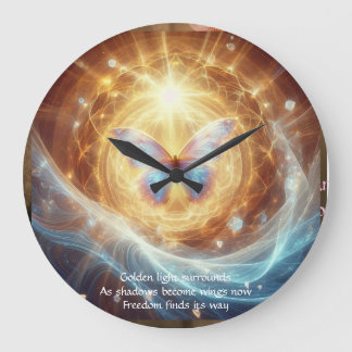 Relógio Grande Sacred Transformation - Luminous Butterfly Clock