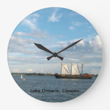 Sailing Ship Round Wall Clock