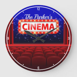 Relógio Grande Sala Personalizada da Família Cinema em Cinema