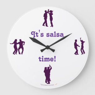 Relógio Grande Salsa Time Dance Possui Silhouettes Wall Clock
