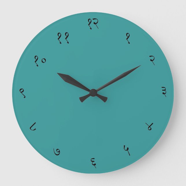 Relógio Grande Sanskrit Wall Clock Large Round (teal) (Frente)