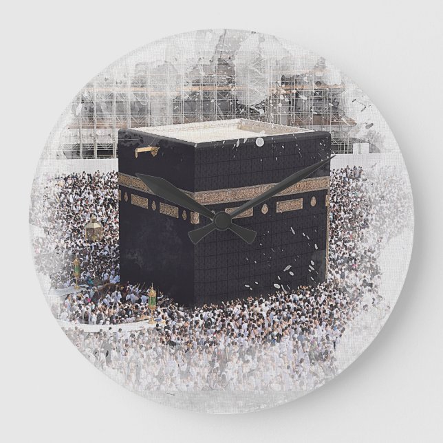 Relógio Grande Santo Kaaba, Masjid Al Haram, ilustração da aquare (Frente)
