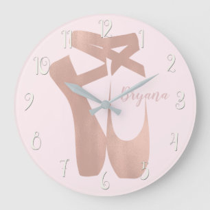 Relógio Grande Sapatilhas de Ballet Rosa Bailarina Personalizadas