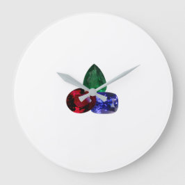 Relógio Grande Sapphire Ruby Emerald Gemstone Large Clock