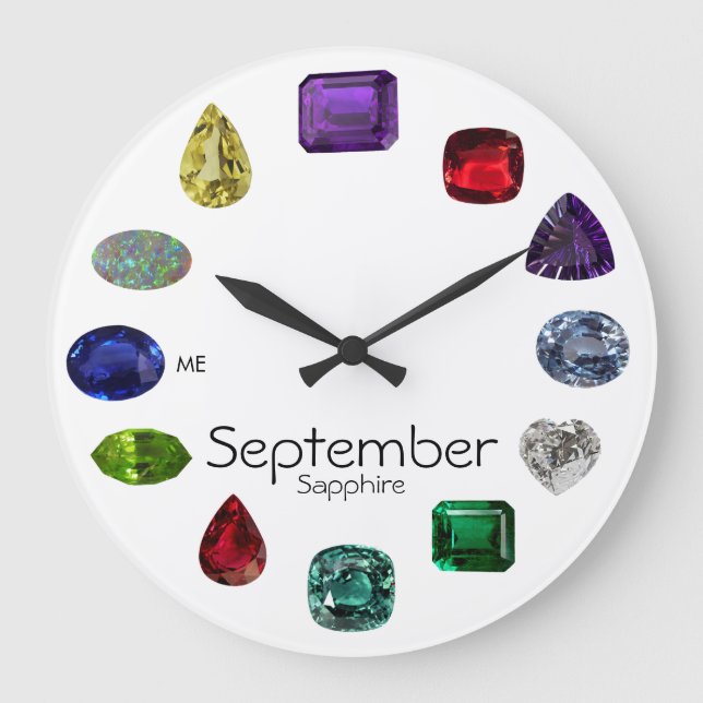 Relógio Grande Sapphire, setembro Birthstone (Frente)