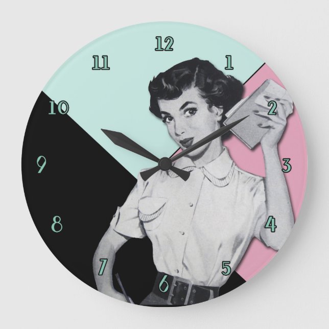 Relógio Grande Sassy Secretary Wall Clock (Frente)
