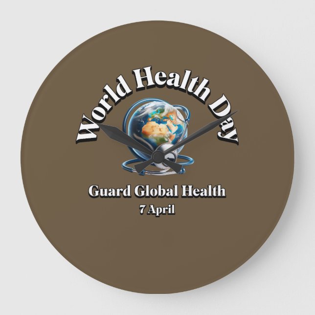 Relógio Grande Saúde Global da guarda. Dia Mundial da Saúde. (Frente)