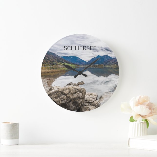 Relógio Grande Schliersee Bavaria Lake Alemanha Panorama Souvenir (Lar)