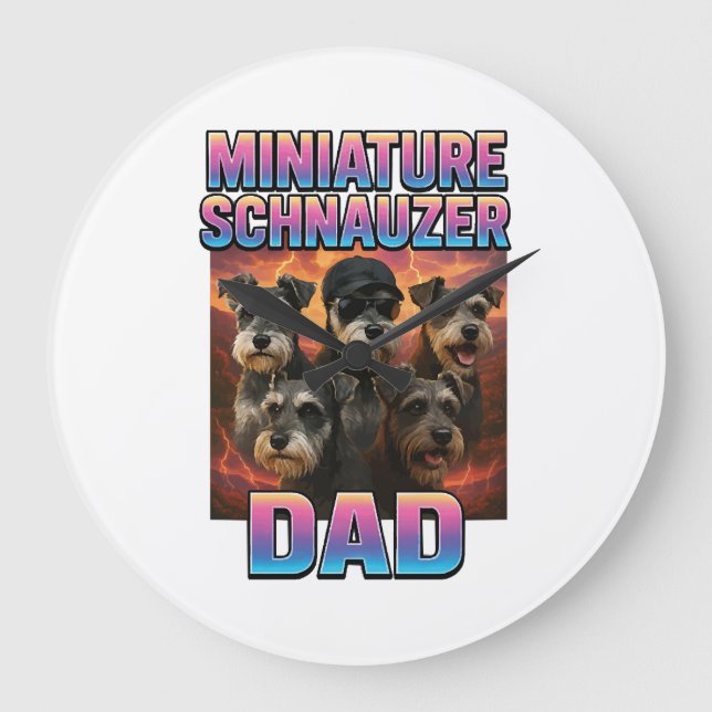 Relógio Grande Schnauzer Miniatura (Frente)