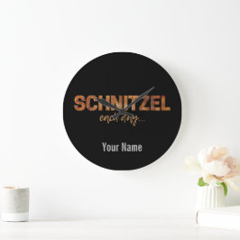 Relógio Grande Schnitzel Todos Os Dias Design de Escala Engraçado