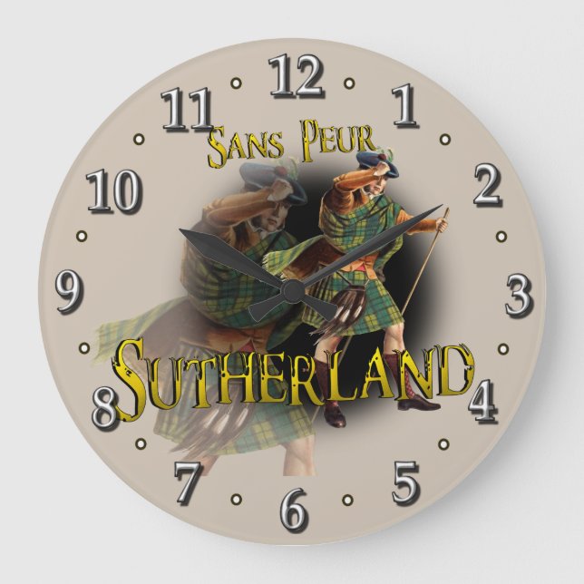 Relógio Grande Scottish Clan Sutherland Tartan (Frente)