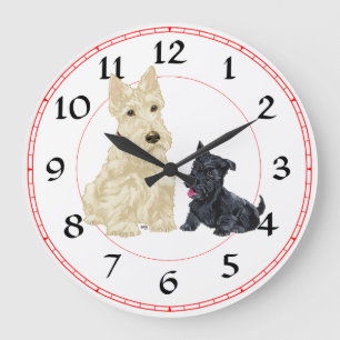 Relógio Grande Scottish Terrier e pulso de disparo do filhote de