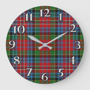 Relógio Grande Scottish Time Accents Clan Kidd Tartan