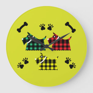 Relógio Grande Scotty Terrier Dogs Cute Engraçado Terriers Breed