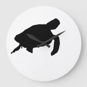 Relógio Grande Sea Turtle Silhouette