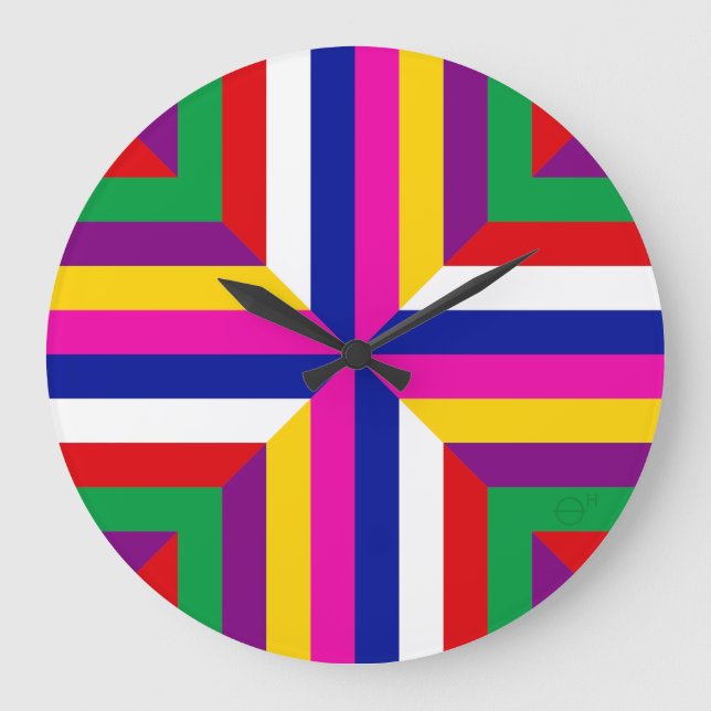 Relógio Grande Seção Transversal Estelar - Azul/Magenta - Equilib (Frente)