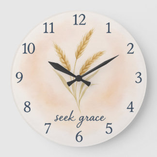 Relógio Grande Seek Grace – Watercolour Wheat Serenity Clock