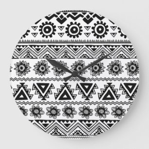 Relógio Grande Segundo padrão étnico tribal, perfeito.