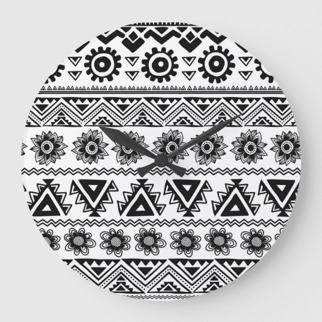 Relógio Grande Segundo padrão étnico tribal, perfeito. (Frente)