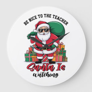 Relógio Grande Seja Legal Com O Professor O Papai Noel Está Obser