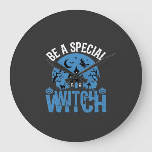 Relógio Grande Seja um Design de Halloween de Bruxa Especial_1