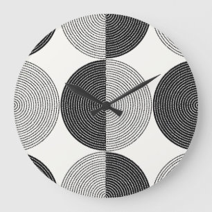 Relógio Grande Semicírculos geométricos: padrão simples.