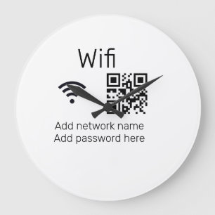 Relógio Grande senha wifi sinal adicionar código Q R aqui detalhe
