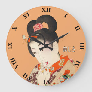 Relógio Grande Senhora bonita Japonês Imprimir 4 Toyohara