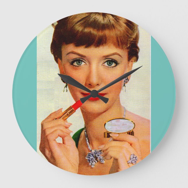 Relógio Grande Senhora dos batom dos anos 60 (Frente)