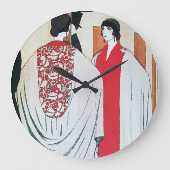 Relógio Grande SENHORA NO ESPELHO Art Deco Fashion (Frente)