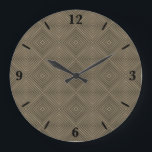 Relógio Grande Sepia Tone Hipnótico Diamante Moderno Pop Arte<br><div class="desc">Relógio de Muro Redondo, decoração de arte em parede e acessório de decoração com ilustração hipnótica de Arte Moderna de Pop de Seal Sepia Tone, impressa por ordem com imagens originais de design de arte por O impressão de Seal de Tecido a pedido compra no Zazzle #ZazzleMade https://www.zazzle.com/store/thefabricseal 🎨 Este...</div>