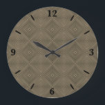 Relógio Grande Sepia Tone Hipnótico Diamante Moderno Pop Arte<br><div class="desc">Relógio de Muro Redondo, decoração de arte em parede e acessório de decoração com ilustração hipnótica de Arte Moderna de Pop de Seal Sepia Tone, impressa por ordem com imagens originais de design de arte por O impressão de Seal de Tecido a pedido compra no Zazzle #ZazzleMade https://www.zazzle.com/store/thefabricseal 🎨 Este...</div>