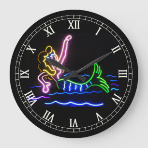 Relógio Grande Sereia no néon