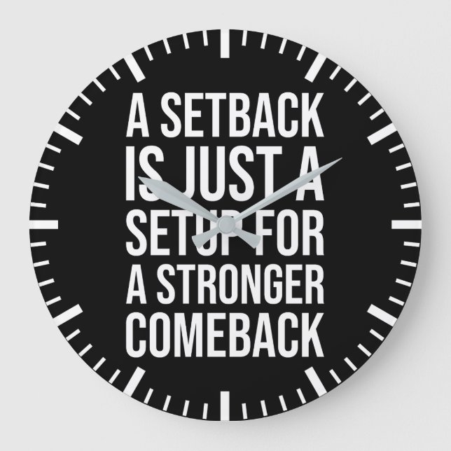 Relógio Grande Setback vs Comeback - Sucesso Motivacional (Frente)