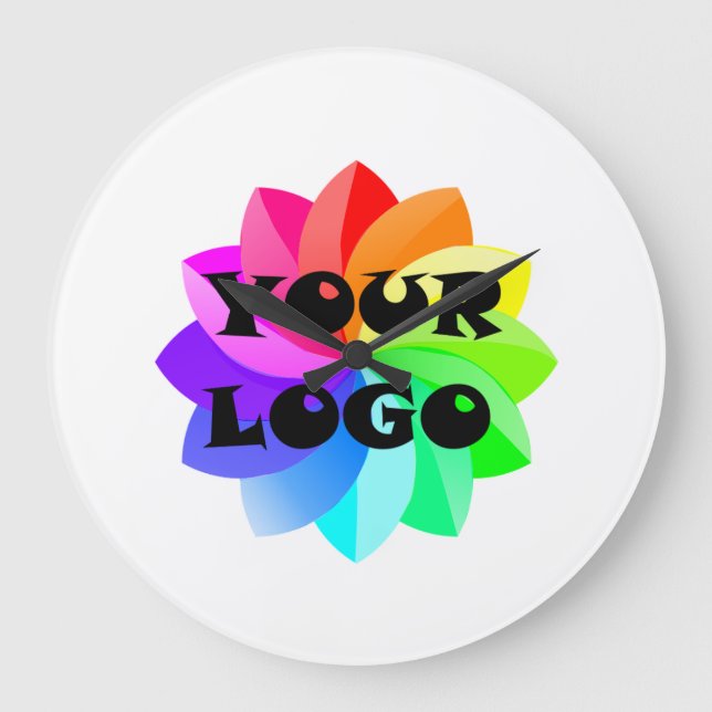Relógio Grande Seu logotipo de escritório Acryall Wall Clock (Frente)