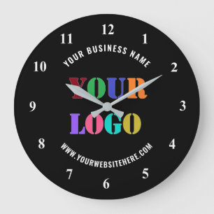 Relógio Grande Seu Texto de Logotipo de Empresa Exemplo de Relógi