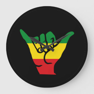 Relógio Grande Shaka Hands With Reggae Colors