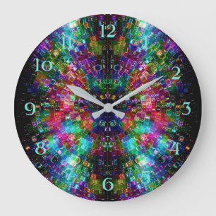 Relógio Grande Shattered Glass Spiral Wall Round Clock