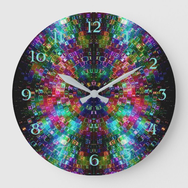 Relógio Grande Shattered Glass Spiral Wall Round Clock (Frente)