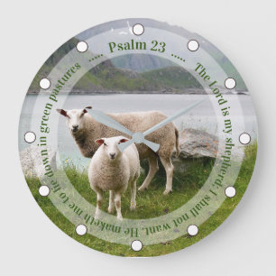 Relógio Grande Sheep and Lamb by Lake Psalm 23